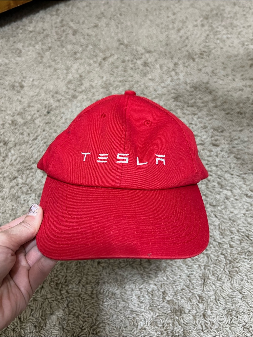 Men’s red Tesla hat